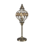 IL31574 Marisa Table Lamp 1 Light E27 Antique Brass/Amber Crystal