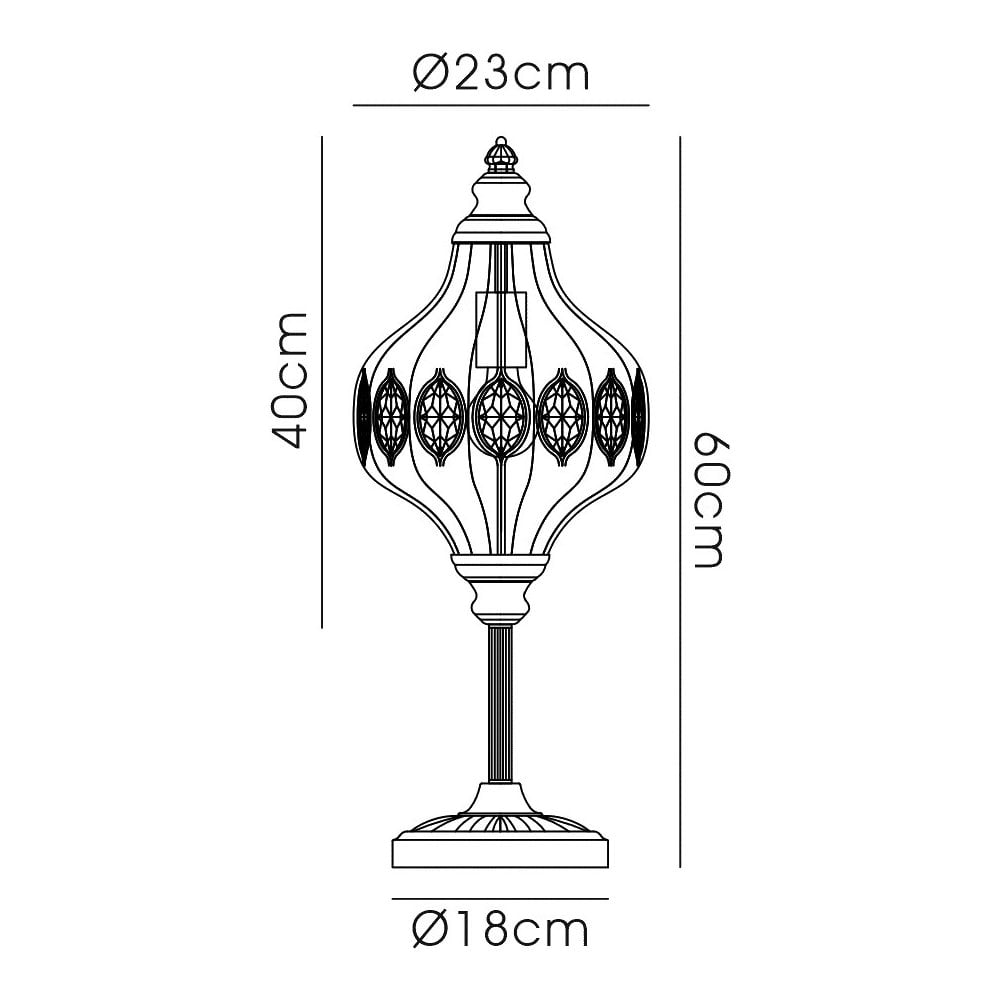 IL31574 Marisa Table Lamp 1 Light E27 Antique Brass/Amber Crystal