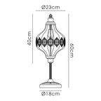 IL31574 Marisa Table Lamp 1 Light E27 Antique Brass/Amber Crystal