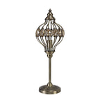 IL31574 Marisa Table Lamp 1 Light E27 Antique Brass/Amber Crystal