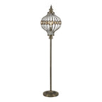IL31575 Marisa Floor Lamp 1 Light E27 Antique Brass/Amber Crystal