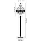 IL31575 Marisa Floor Lamp 1 Light E27 Antique Brass/Amber Crystal