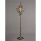 IL31575 Marisa Floor Lamp 1 Light E27 Antique Brass/Amber Crystal
