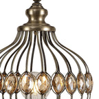 IL31575 Marisa Floor Lamp 1 Light E27 Antique Brass/Amber Crystal