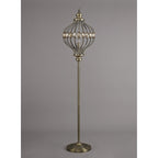IL31575 Marisa Floor Lamp 1 Light E27 Antique Brass/Amber Crystal