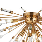 IL32909AG Noon Semi Flush 6 Light E14 Antique Gold/Clear Glass