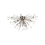 IL32909PN Noon Semi Flush 6 Light E14 Polished Nickel/Clear Glass