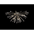 IL32909PN Noon Semi Flush 6 Light E14 Polished Nickel/Clear Glass