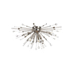 IL32909PN Noon Semi Flush 6 Light E14 Polished Nickel/Clear Glass
