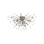 IL32909PN Noon Semi Flush 6 Light E14 Polished Nickel/Clear Glass