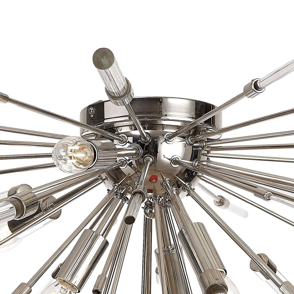 IL32909PN Noon Semi Flush 6 Light E14 Polished Nickel/Clear Glass