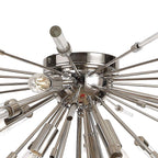 IL32909PN Noon Semi Flush 6 Light E14 Polished Nickel/Clear Glass