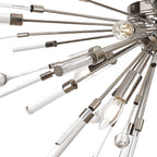 IL32909PN Noon Semi Flush 6 Light E14 Polished Nickel/Clear Glass