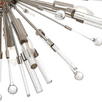 IL32909PN Noon Semi Flush 6 Light E14 Polished Nickel/Clear Glass