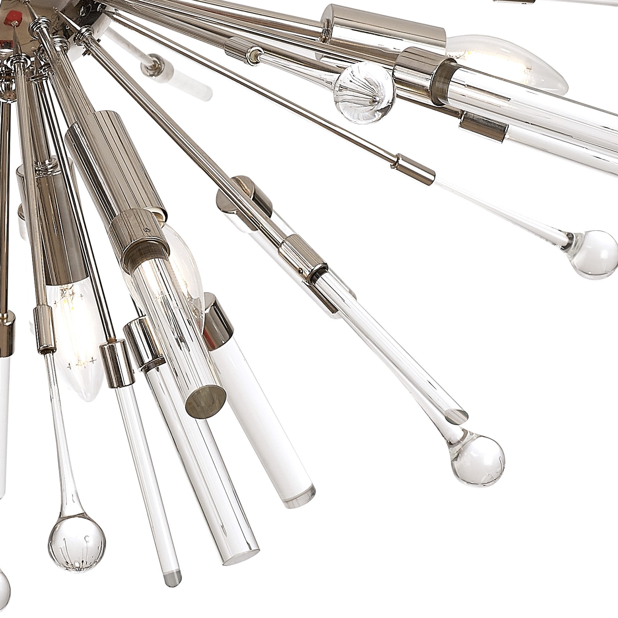 IL32909PN Noon Semi Flush 6 Light E14 Polished Nickel/Clear Glass