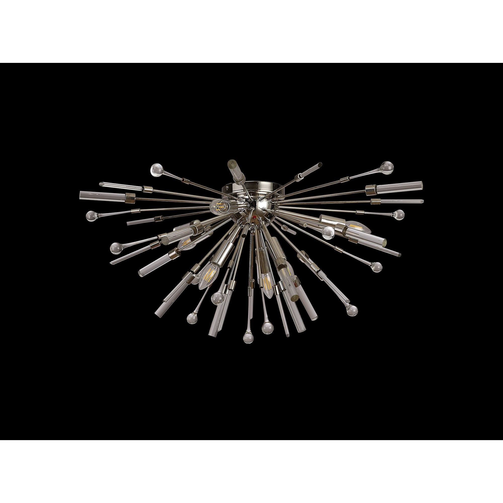 IL32909PN Noon Semi Flush 6 Light E14 Polished Nickel/Clear Glass