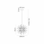 IL32830PN Noon Pendant 9 Light E14 Polished Nickel/Clear Glass