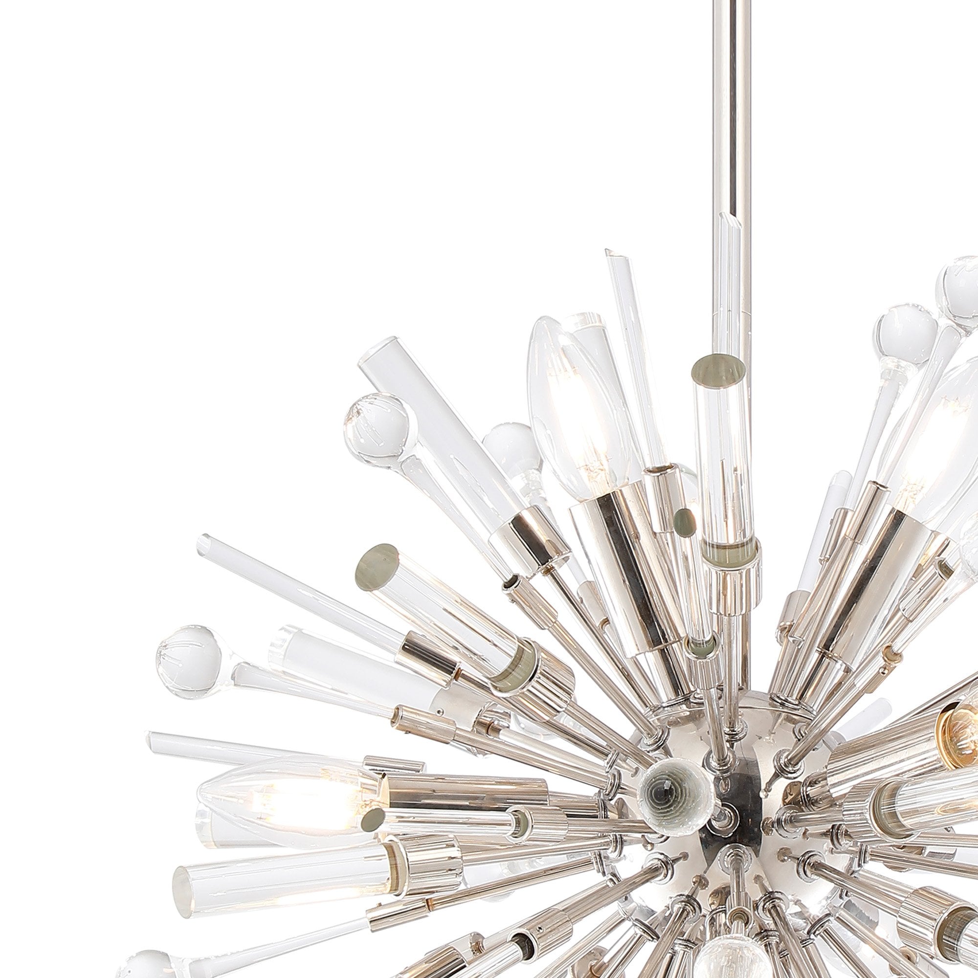 IL32830PN Noon Pendant 9 Light E14 Polished Nickel/Clear Glass