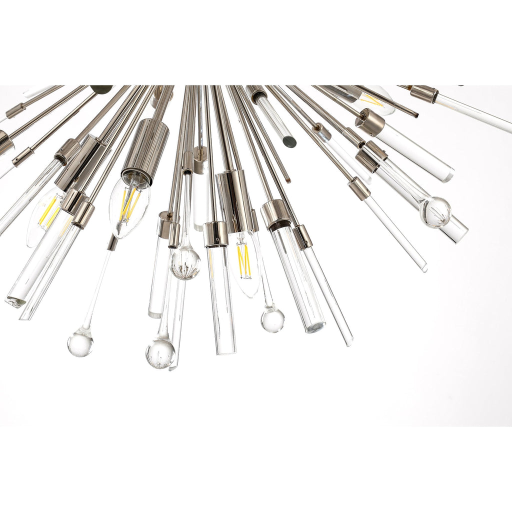 IL32830PN Noon Pendant 9 Light E14 Polished Nickel/Clear Glass