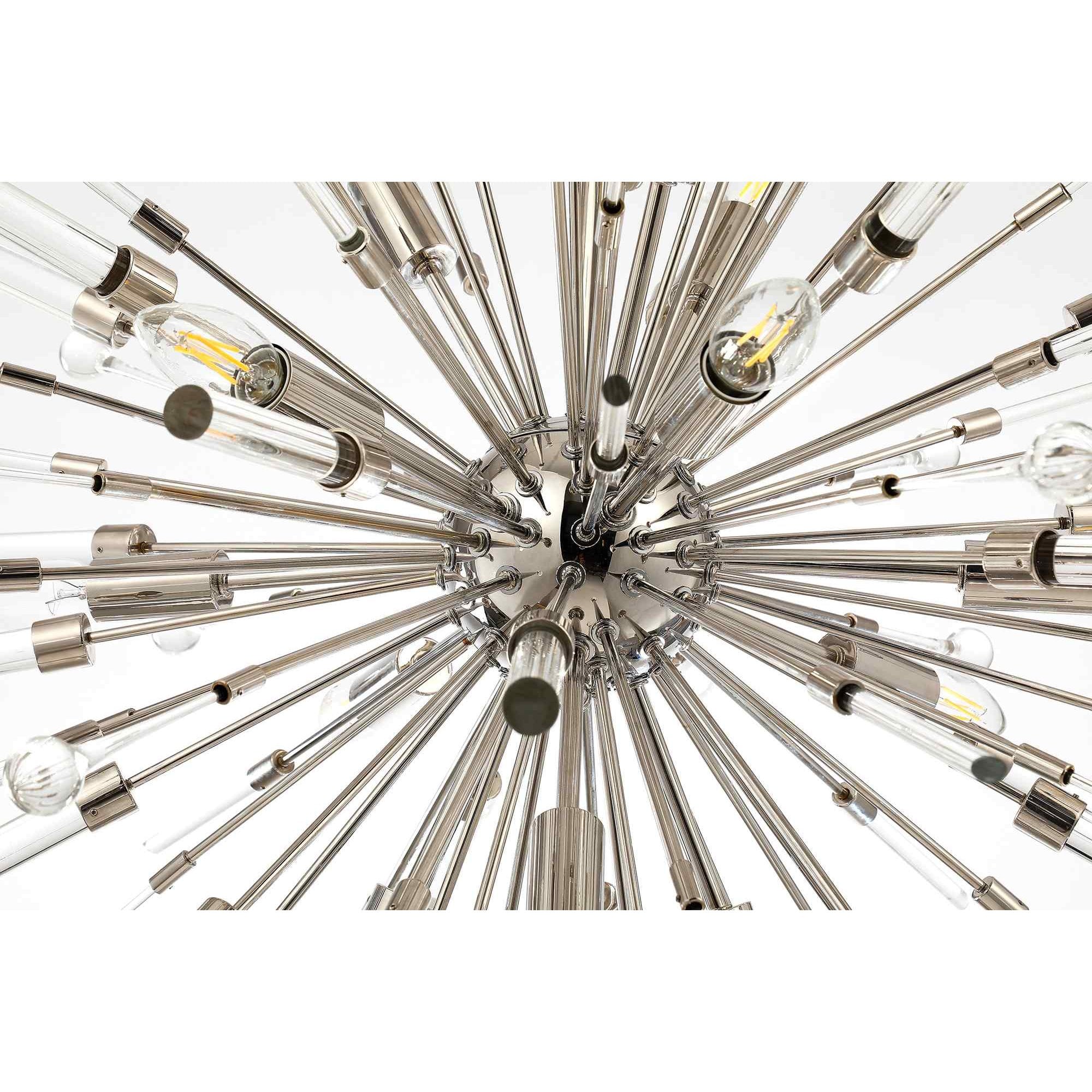 IL32830PN Noon Pendant 9 Light E14 Polished Nickel/Clear Glass