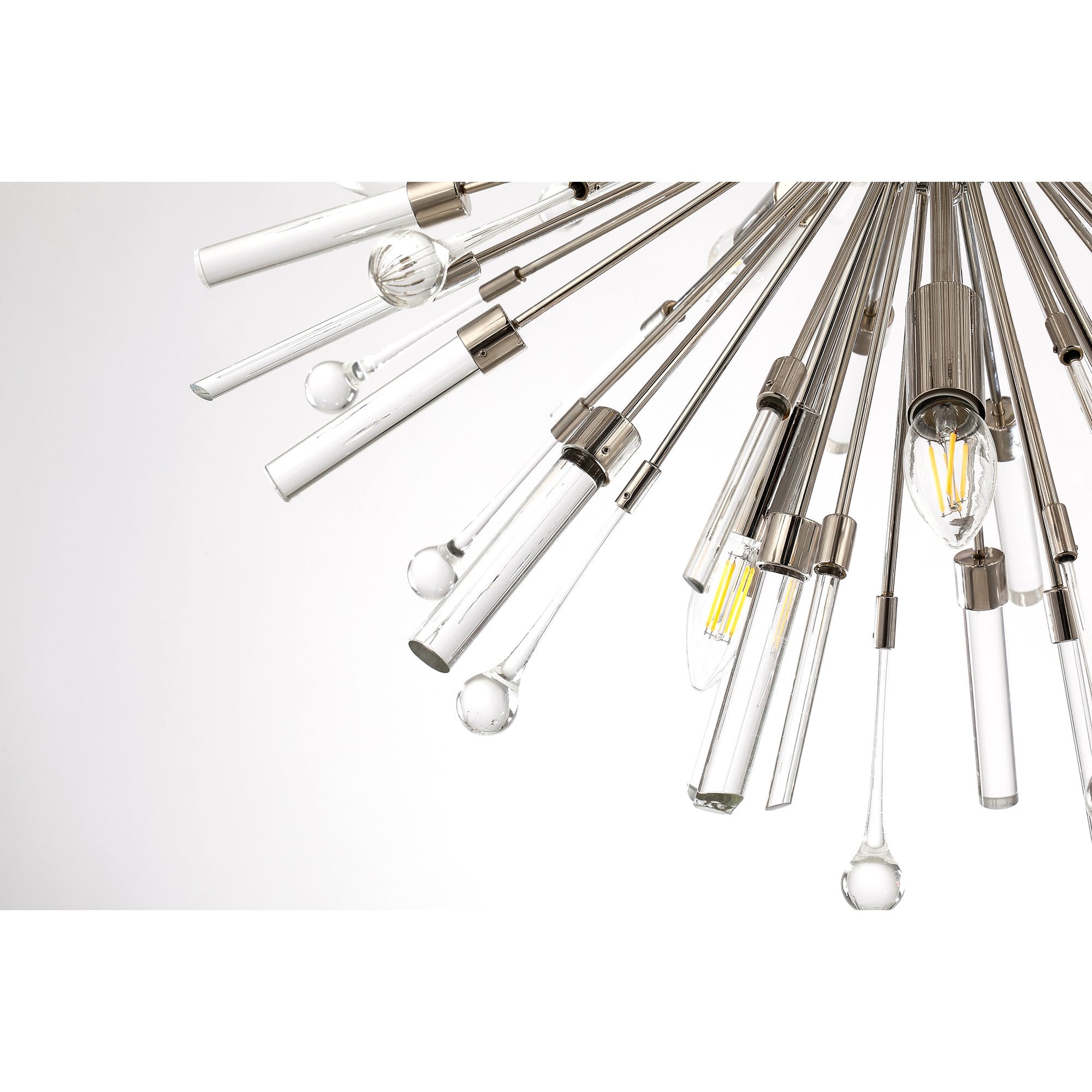 IL32830PN Noon Pendant 9 Light E14 Polished Nickel/Clear Glass
