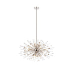 IL32908PN Noon Oval Pendant 12 Light E14 Polished Nickel/Clear Glass