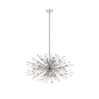 IL32908PN Noon Oval Pendant 12 Light E14 Polished Nickel/Clear Glass