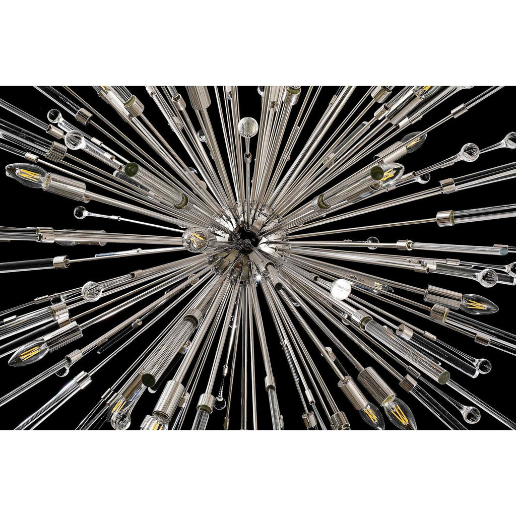 IL32908PN Noon Oval Pendant 12 Light E14 Polished Nickel/Clear Glass