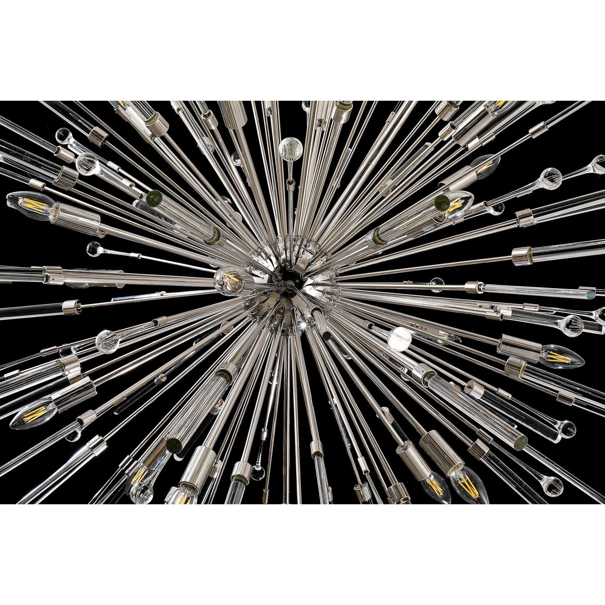 IL32908PN Noon Oval Pendant 12 Light E14 Polished Nickel/Clear Glass