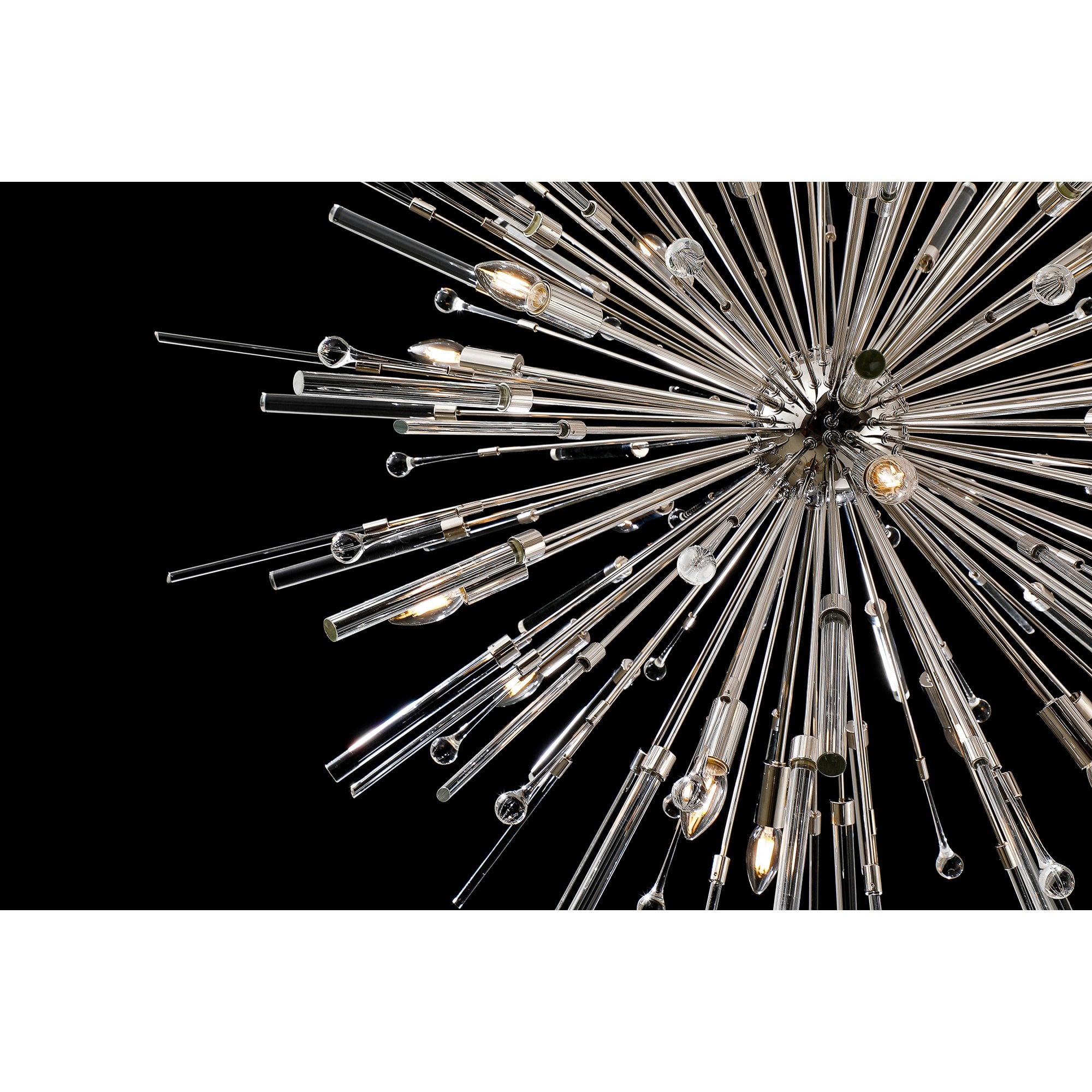 IL32908PN Noon Oval Pendant 12 Light E14 Polished Nickel/Clear Glass