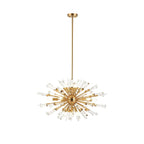 IL32908AG Noon Oval Pendant 12 Light E14 Antique Gold/Clear Glass