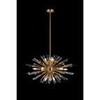 IL32908AG Noon Oval Pendant 12 Light E14 Antique Gold/Clear Glass