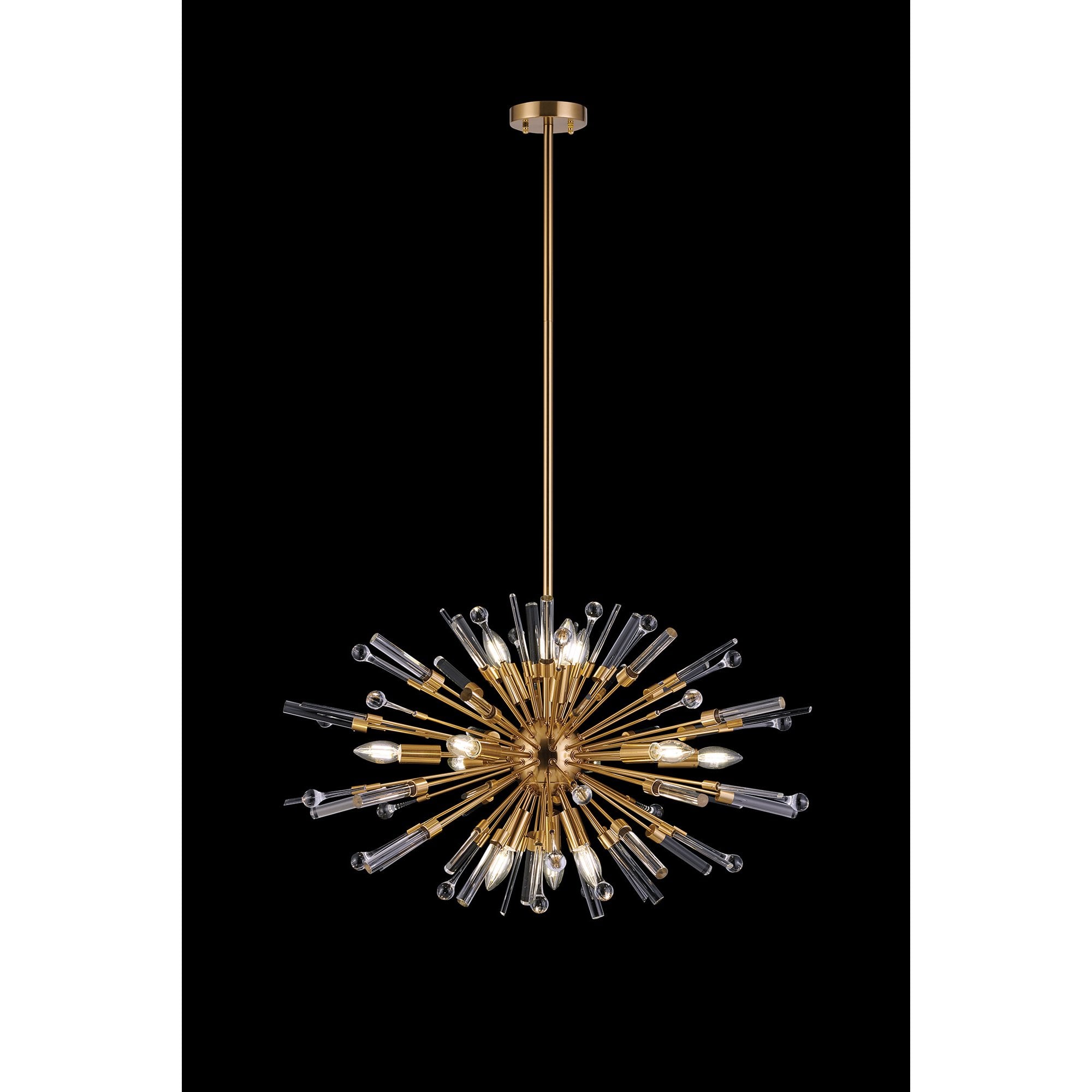 IL32908AG Noon Oval Pendant 12 Light E14 Antique Gold/Clear Glass