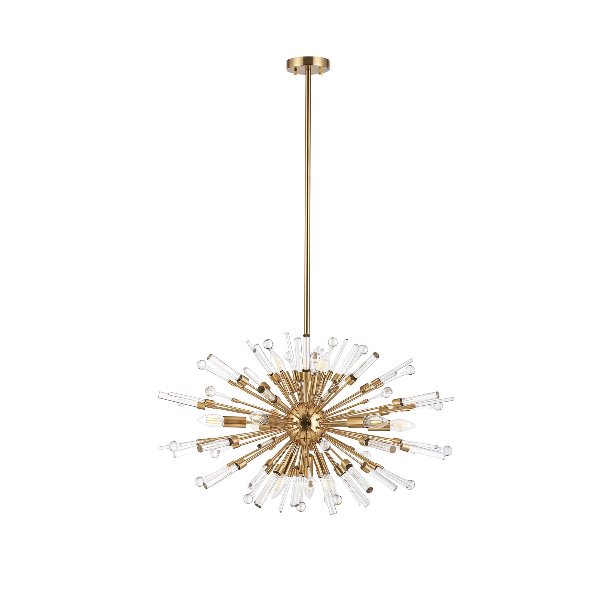 IL32908AG Noon Oval Pendant 12 Light E14 Antique Gold/Clear Glass
