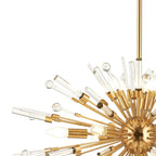 IL32908AG Noon Oval Pendant 12 Light E14 Antique Gold/Clear Glass