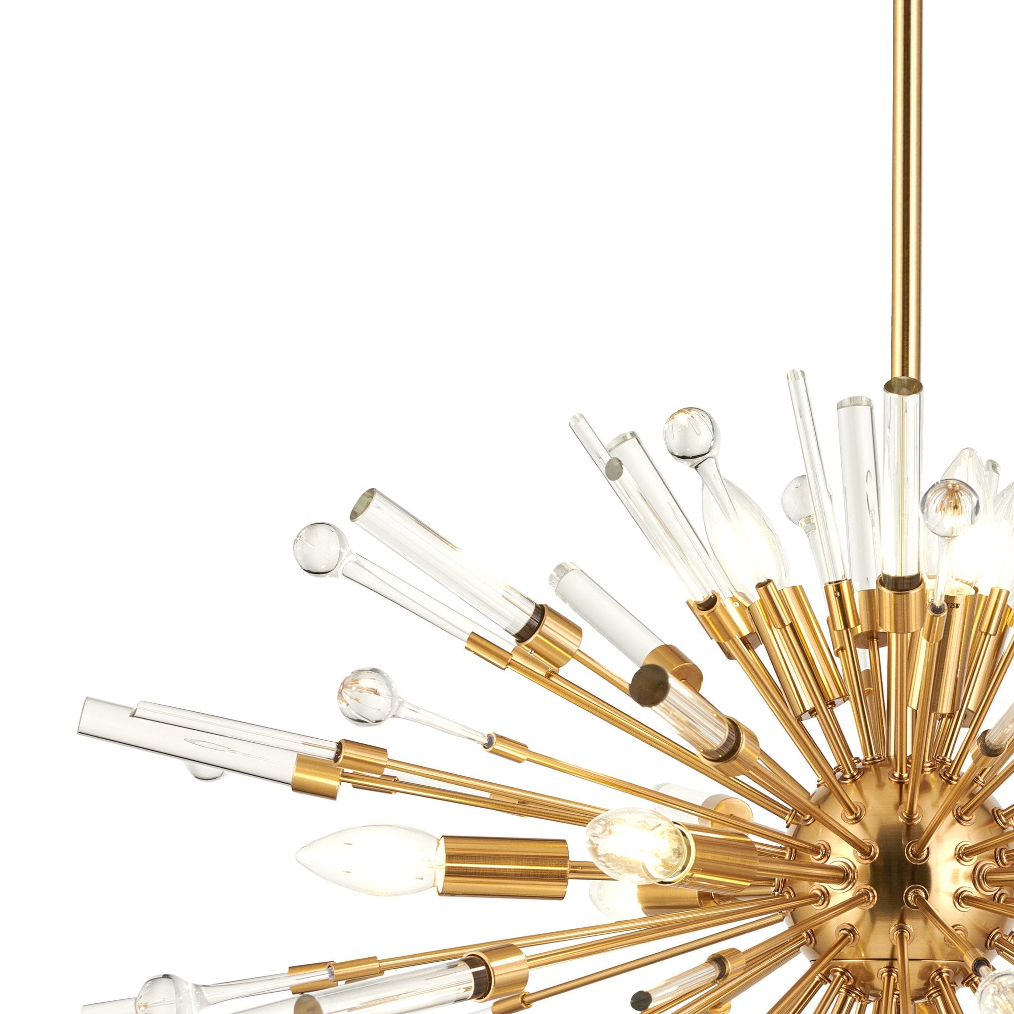 IL32908AG Noon Oval Pendant 12 Light E14 Antique Gold/Clear Glass