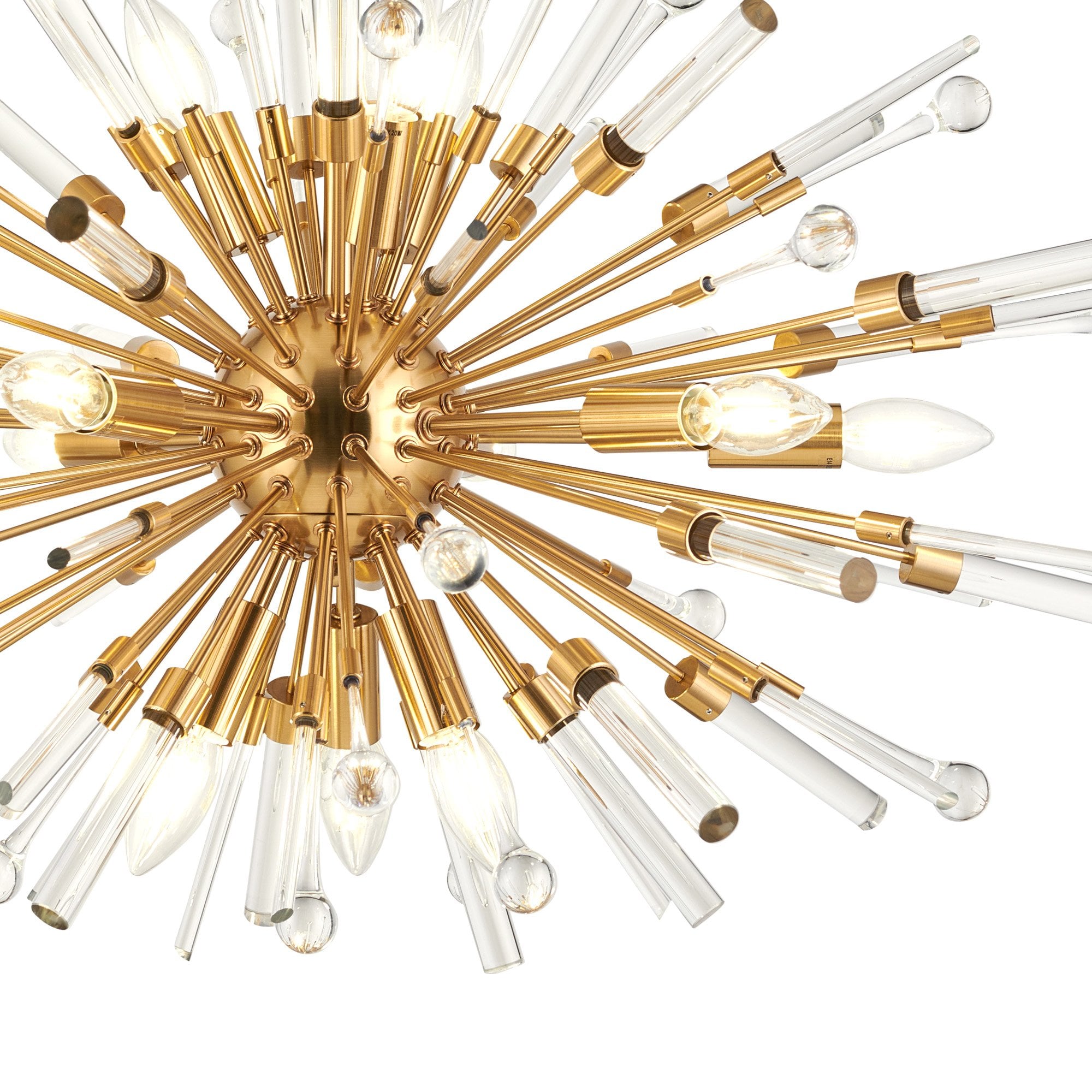 IL32908AG Noon Oval Pendant 12 Light E14 Antique Gold/Clear Glass