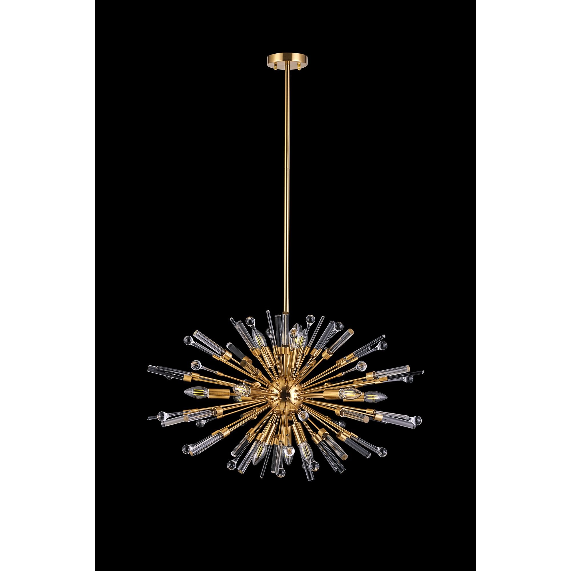 IL32908AG Noon Oval Pendant 12 Light E14 Antique Gold/Clear Glass