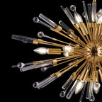 IL32908AG Noon Oval Pendant 12 Light E14 Antique Gold/Clear Glass