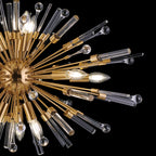 IL32908AG Noon Oval Pendant 12 Light E14 Antique Gold/Clear Glass