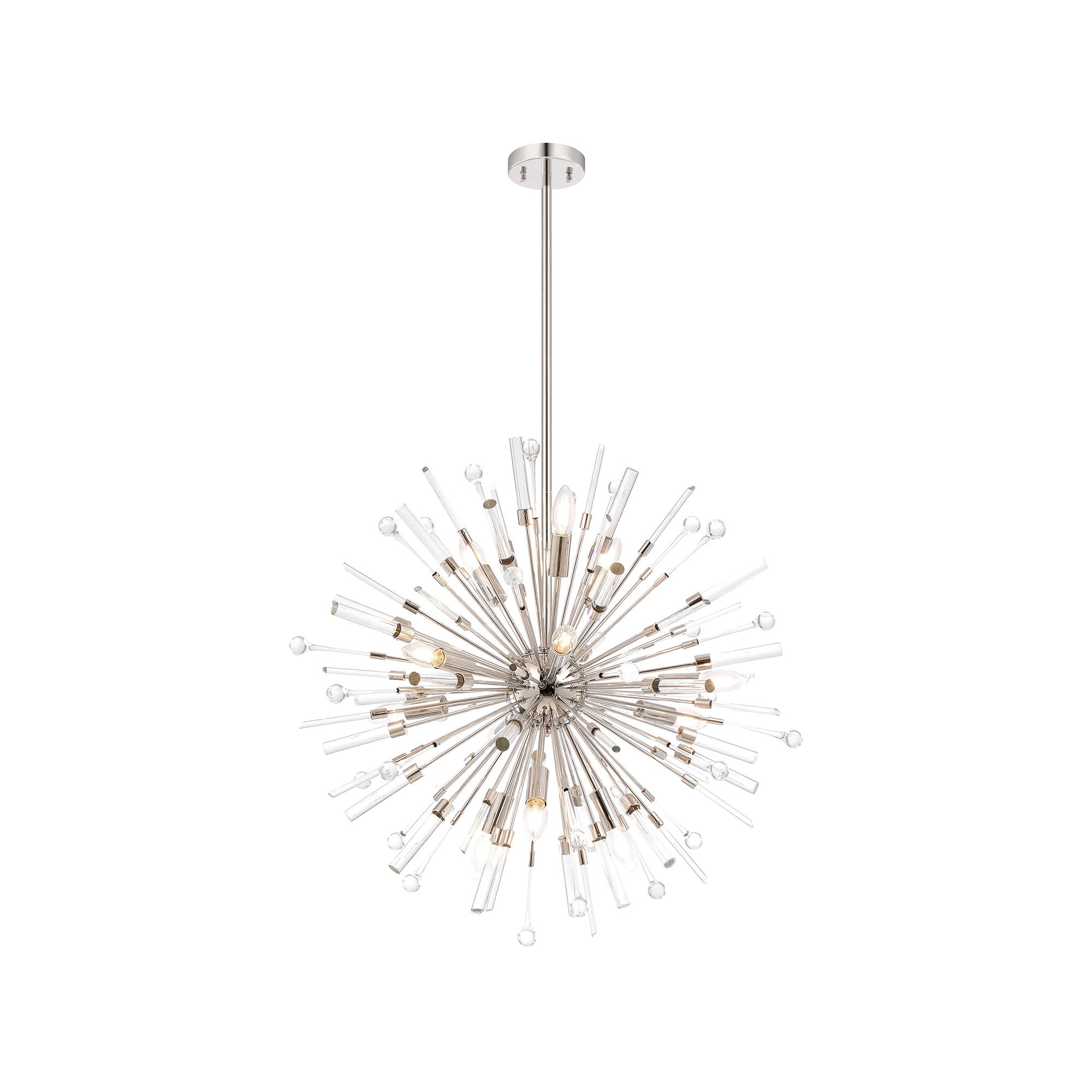 IL32831PN Noon Pendant 12 Light E14 Polished Nickel/Clear Glass