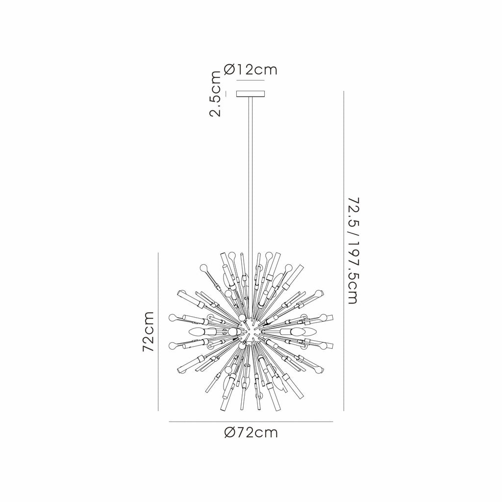 IL32831PN Noon Pendant 12 Light E14 Polished Nickel/Clear Glass
