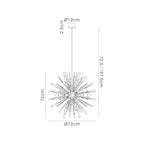 IL32831PN Noon Pendant 12 Light E14 Polished Nickel/Clear Glass