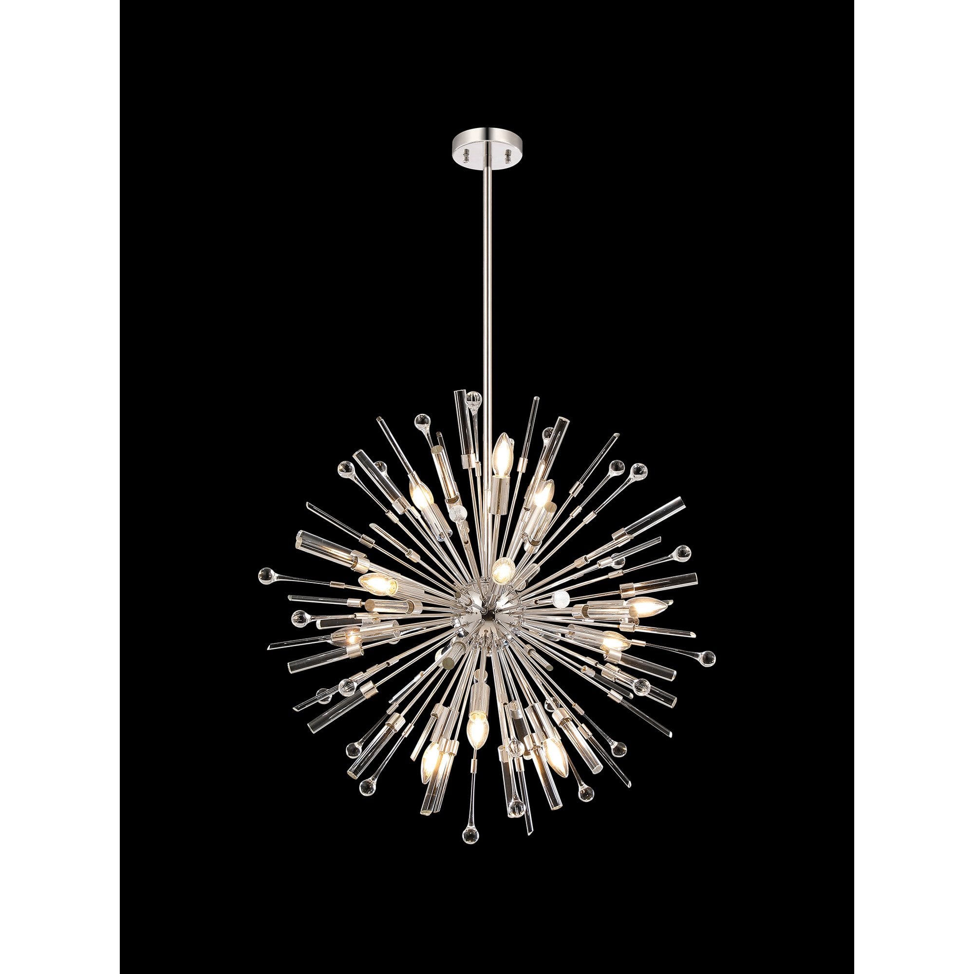 IL32831PN Noon Pendant 12 Light E14 Polished Nickel/Clear Glass