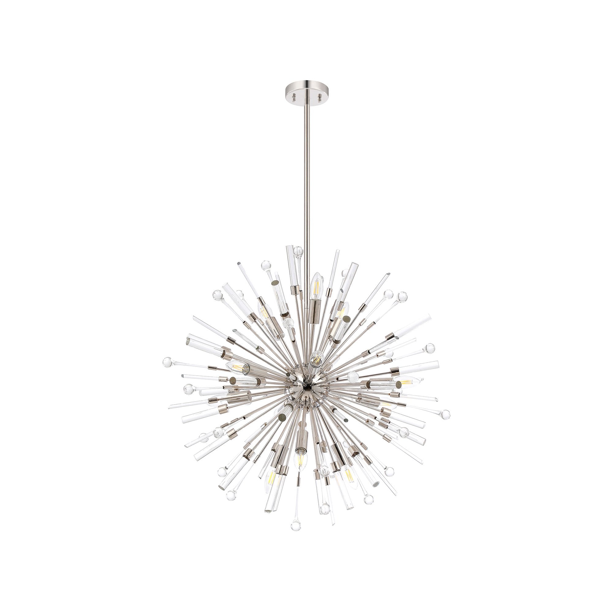 IL32831PN Noon Pendant 12 Light E14 Polished Nickel/Clear Glass