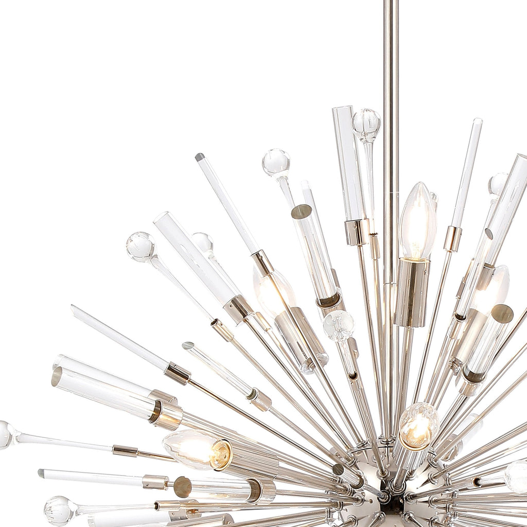 IL32831PN Noon Pendant 12 Light E14 Polished Nickel/Clear Glass