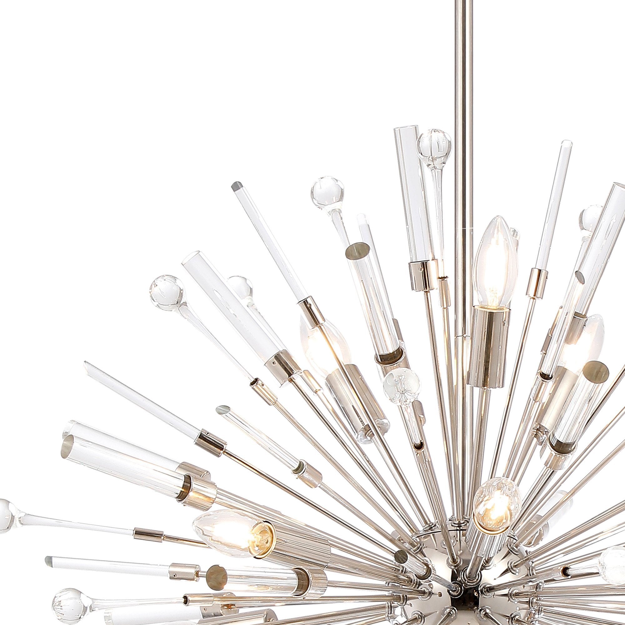 IL32831PN Noon Pendant 12 Light E14 Polished Nickel/Clear Glass