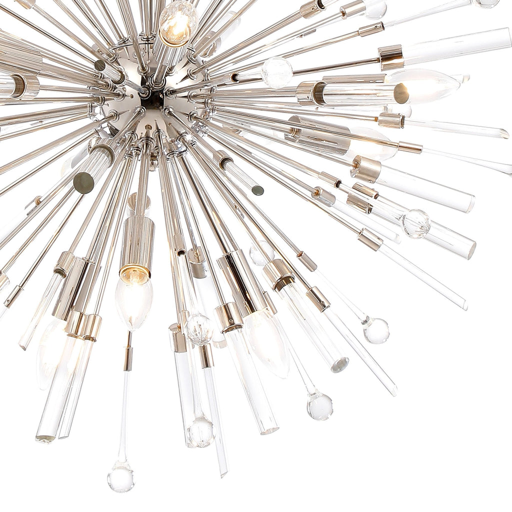 IL32831PN Noon Pendant 12 Light E14 Polished Nickel/Clear Glass