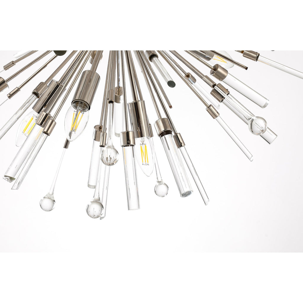 IL32831PN Noon Pendant 12 Light E14 Polished Nickel/Clear Glass