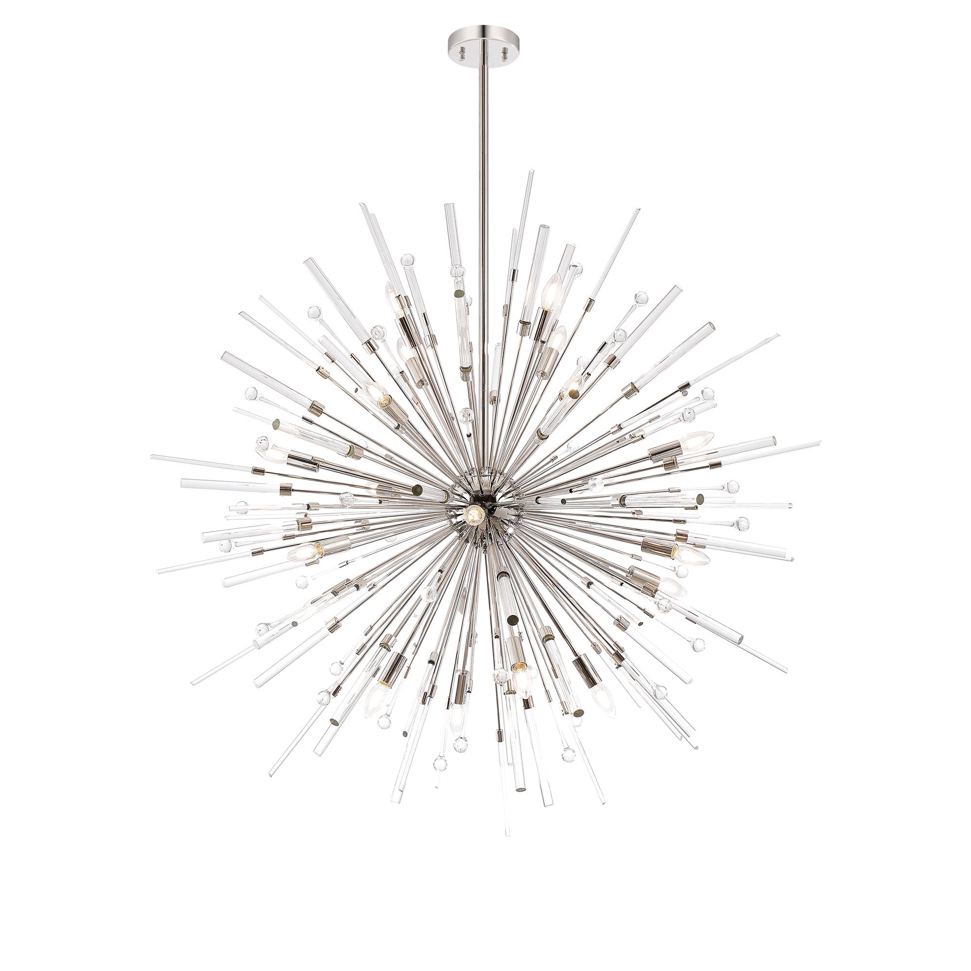 IL32832PN Noon Pendant 20 Light E14 Polished Nickel/Clear Glass